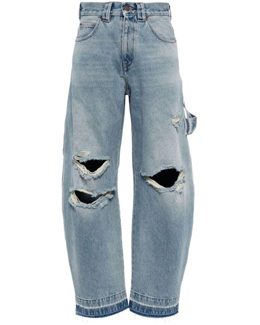 DARKPARK Blue Ripped Wide-leg Jeans