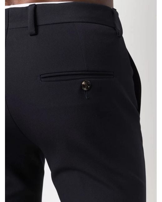 Dell'Oglio Blue Mid-Rise Tailored Trousers for men