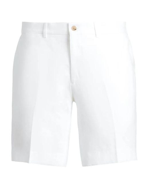 Ralph Lauren White Pressed-Crease Chino Shorts for men