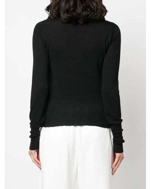 MM6 by Maison Margiela Black Scarf-Collar Detail Jumper