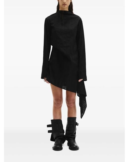 Ann Demeulemeester Black Halvi Draped Shirt Dress