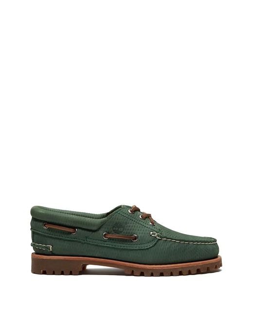 Timberland Green Authentic Lug-Sole Boat Shoes