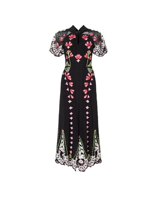 Temperley London White Rosalba Floral-Embroidered Midi Dress