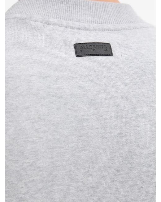 AllSaints Gray Milo Logo-Patch Sweatshirt for men