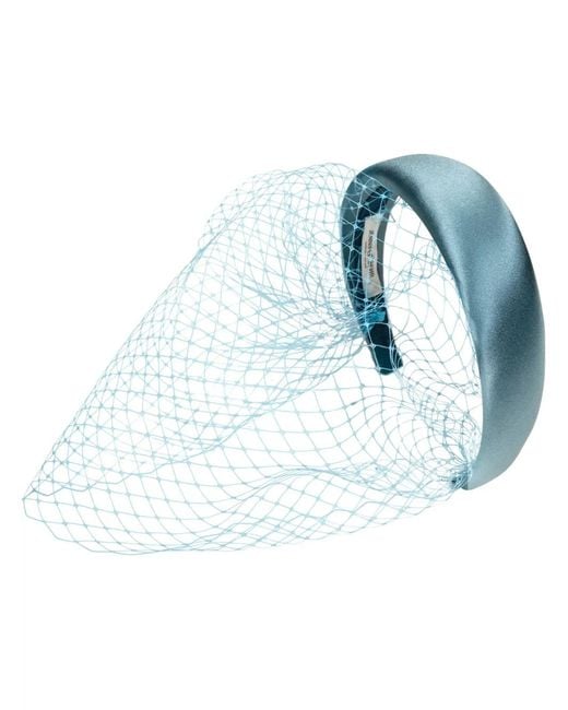 Jennifer Behr Blue Kate Silk-Satin Voilette Headband