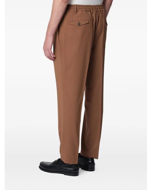 Santaniello Brown Irno Pleated Trousers for men