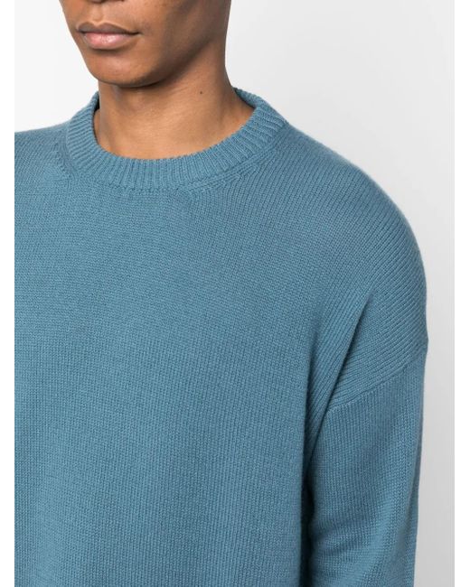 Jil Sander Blue Crew-Neck Cashmere Jumper for men