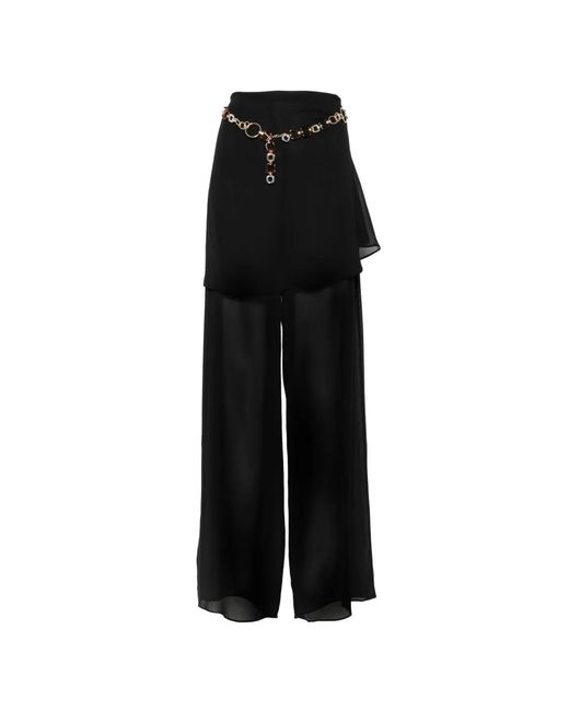 Christopher Esber Black Mirador Sarong Belted Palazzo Pants