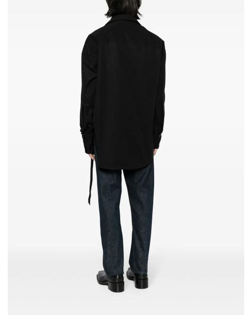 Marina Yee Black Asymmetric Cotton-Poplin Shirt for men