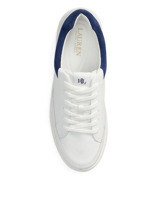 Ralph Lauren White Hailey Leather Sneakers