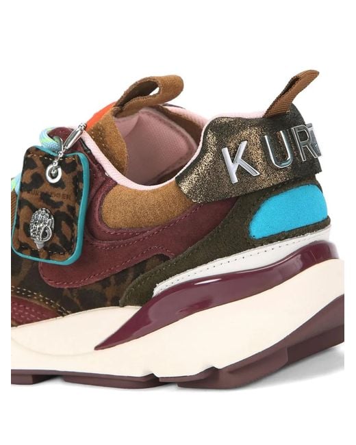 Kurt Geiger Brown Kurt Runner Leopard-Print Leather Sneakers