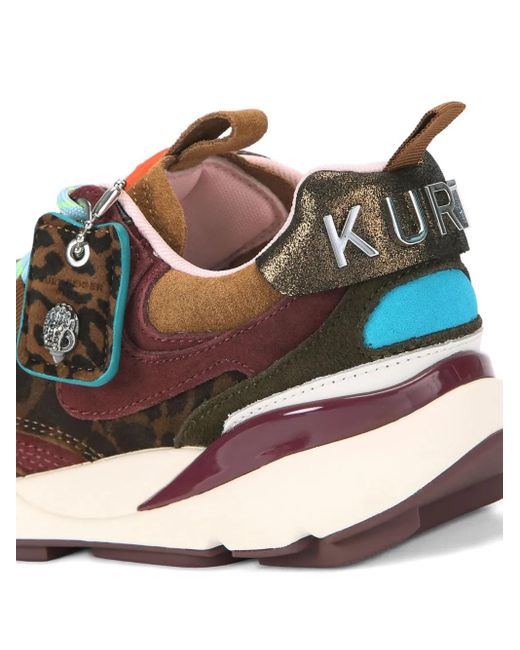 Kurt Geiger Kurt Runner Leopard-print Leather Sneakers Brown
