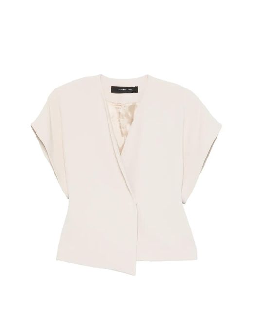 FEDERICA TOSI White Wrap-Design Asymmetric Jacket