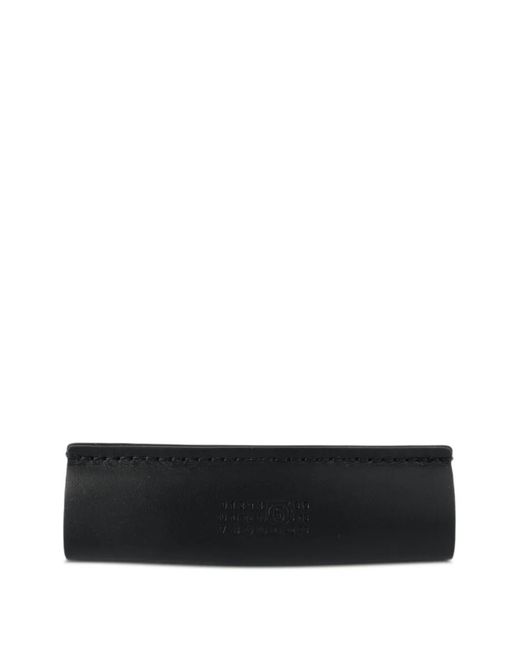 MM6 by Maison Margiela White Logo-Detail Leather Hair Clip