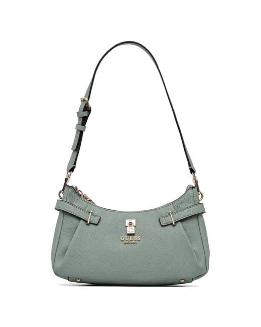 Guess Gray Yesba Buckle-Detail Shoulder Bag