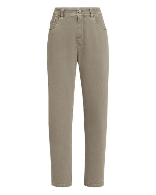 Brunello Cucinelli Gray Five-Pocket Jeans