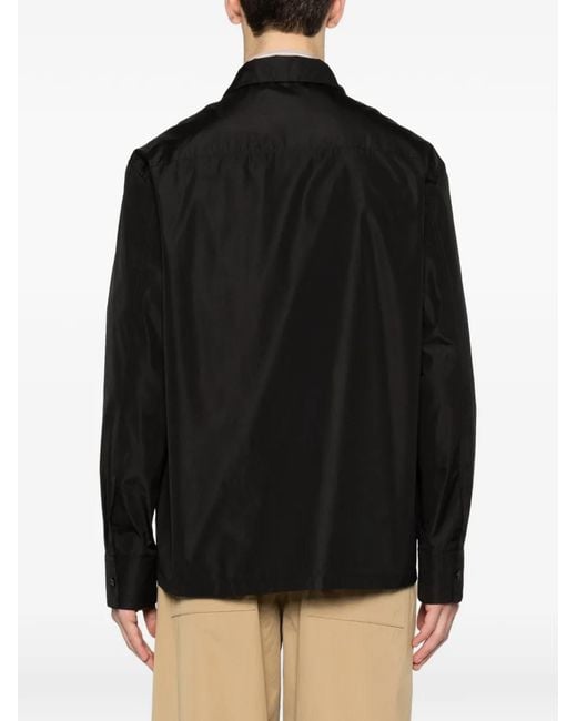 Jil Sander Black Zip-Up Shirt for men