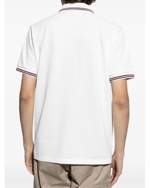 Polo À Patch Logo Moncler pour homme en coloris White