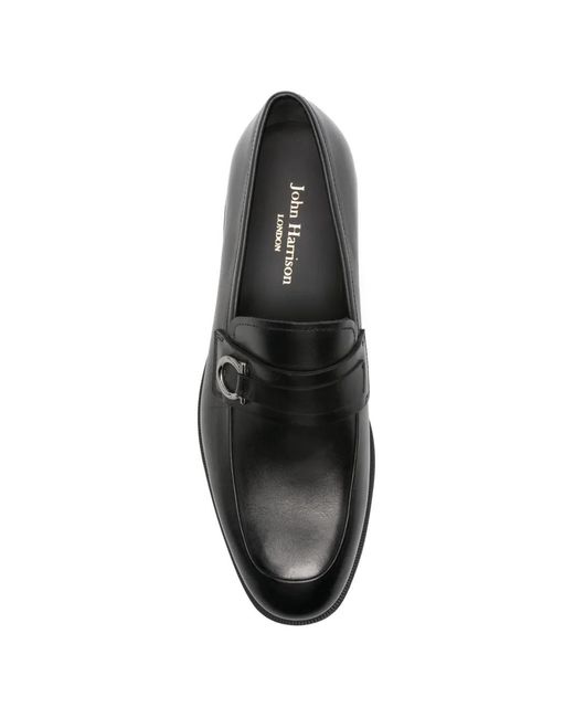JOHN HARRISON Black Leather Loafers for men