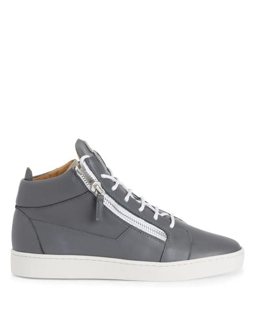 Giuseppe Zanotti Gray Kriss Mid-Top Sneakers for men