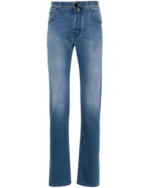 Jacob Cohen Blue Bard Mid-rise Slim-cut Jeans for men