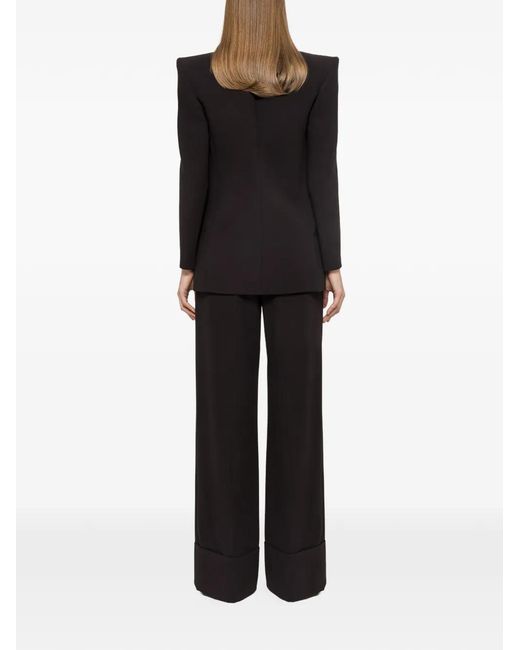 Nissa Black Layered-Detail Blazer
