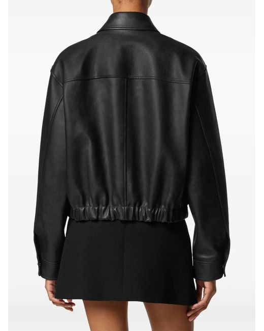 Versace Black Leather Blouson