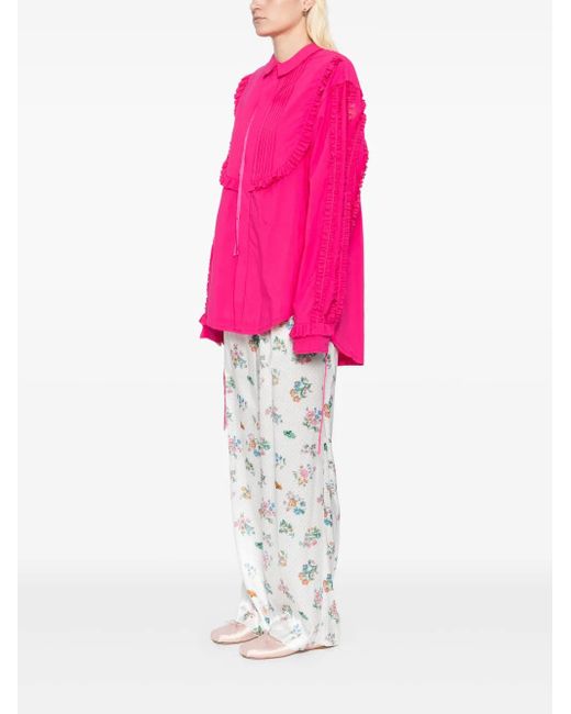 Midorikawa Pink Raw Edge Blouse