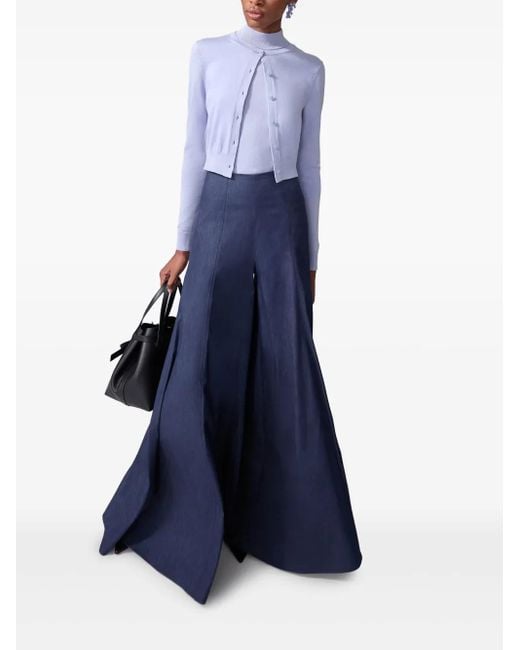 Carolina Herrera Blue Denim Palazzo Pants