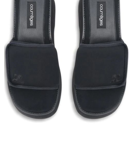 Courreges Black Scuba Wave 75Mm Platform Slides