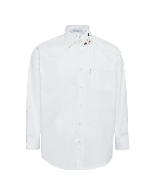 JUNTAE KIM White Embroidery Button Shirt for men