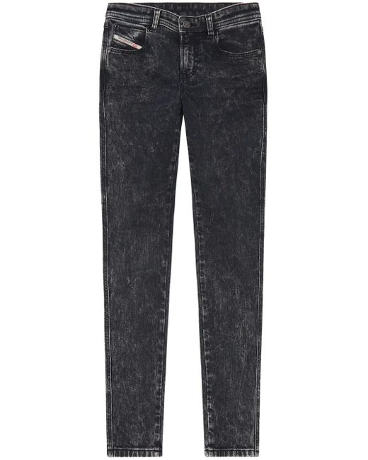 DIESEL Blue Halbhohe Babhila Skinny-Jeans