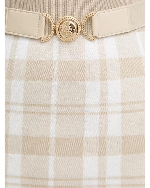 Guess Natural Cutout Check Mini Dress