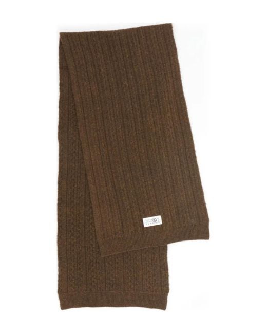 MM6 by Maison Margiela Brown Ribbed Scarf for men