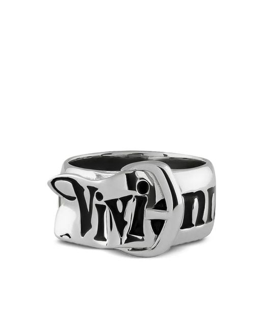 Vivienne Westwood Ring Met Gegraveerde Gesp in het White