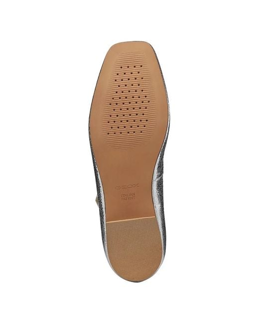 Geox White Marsilea Buckle Strap Ballet Flats