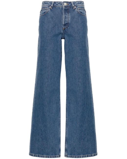 A.P.C. Blue Weite Elisabeth High-Waist-Jeans