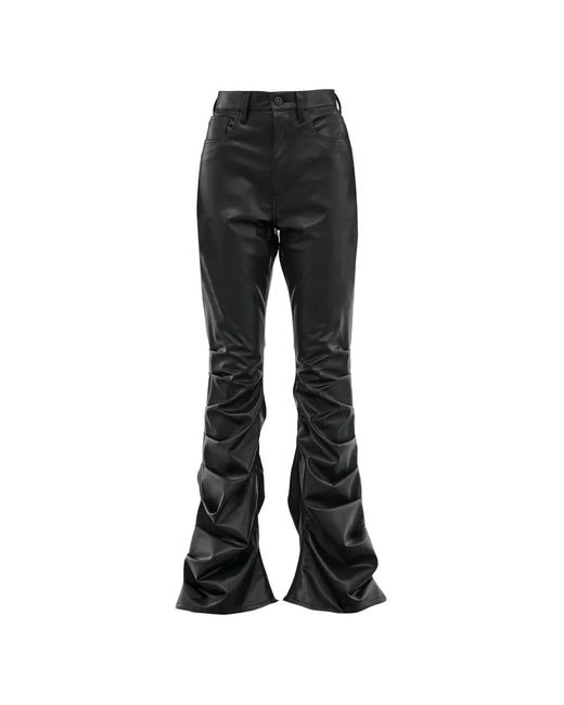 Junya Watanabe Black Ruffled Flared Trousers