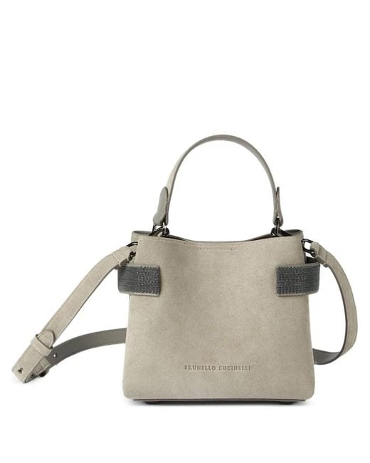 Brunello Cucinelli Metallic Small Essence Tote Bag