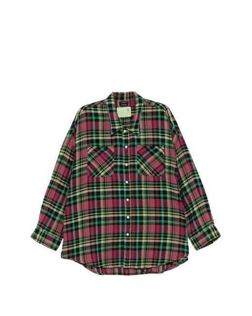 R13 Green Shirt Plaid
