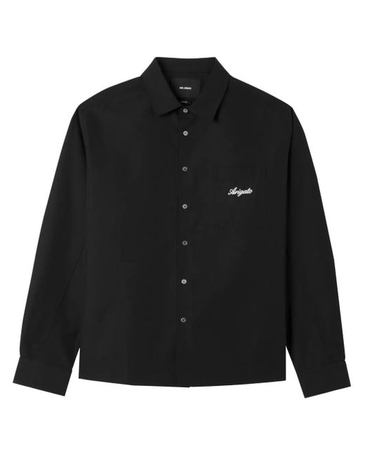 Axel Arigato Black Flow Logo-Print Overshirt for men