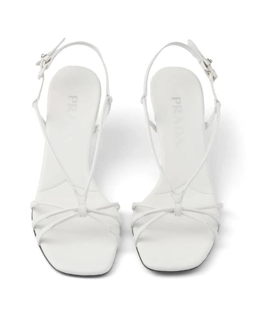 Sandalias con tacón de 55 mm Prada de color White