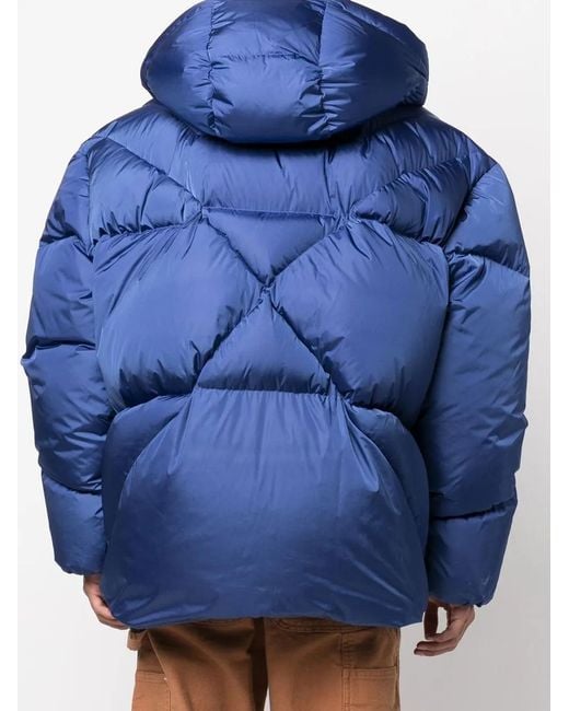 Khrisjoy Blue Padded Press-Stud Fastenign Jacket for men