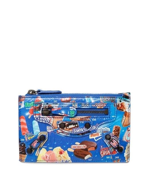 Balenciaga Blue Le City Zipped Graphic Cardholder