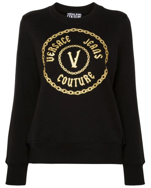 Versace Jeans Couture Black Sweatshirt Mit Logo-Print