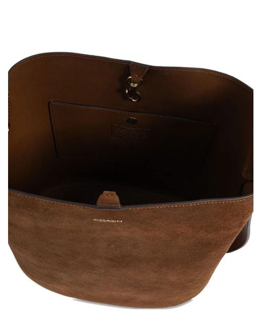 COACH Brown Bleecket Leather Bucket Bag