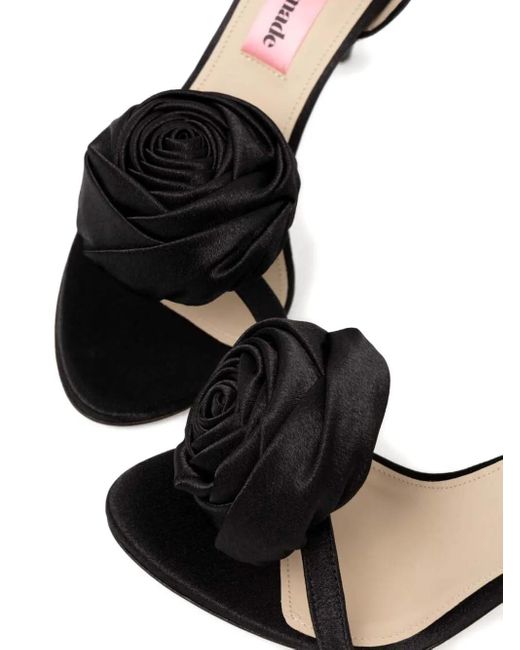 Custommade• Black Rose Heeled Sandals