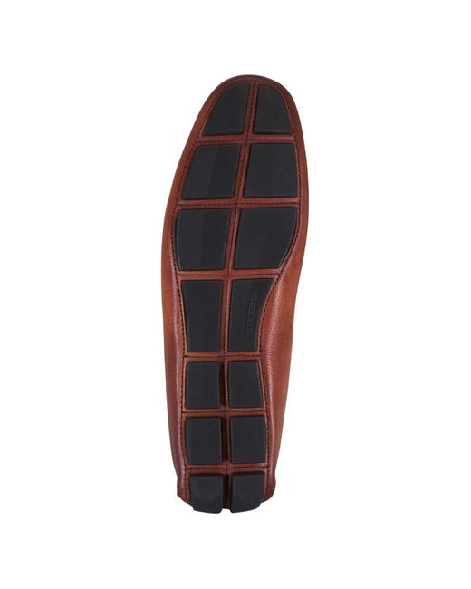Martin Dingman Red Leather Penny Loafers for men