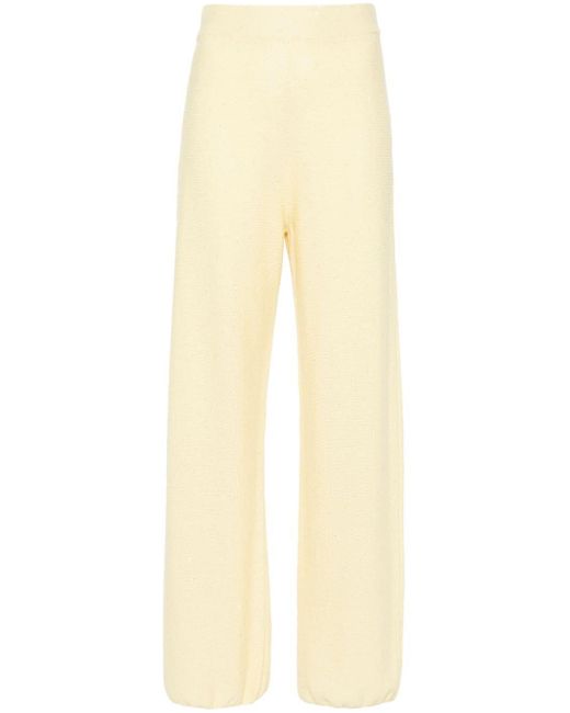 Fabiana Filippi Natural Sequin-embellished Knitted Trousers