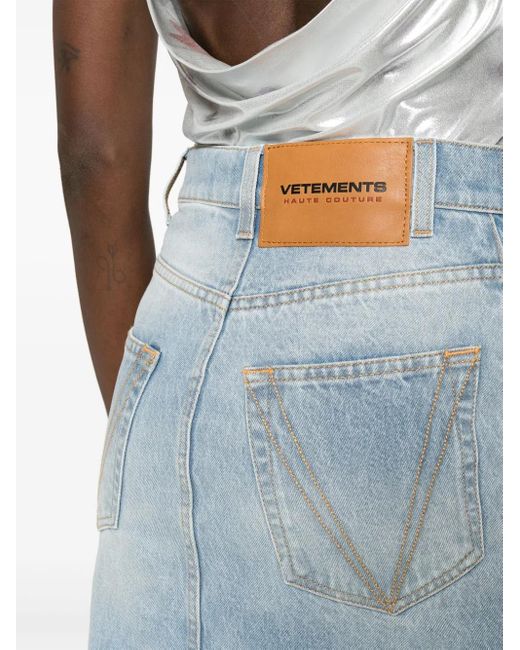 Vetements Blue Godet Denim Midi Skirt